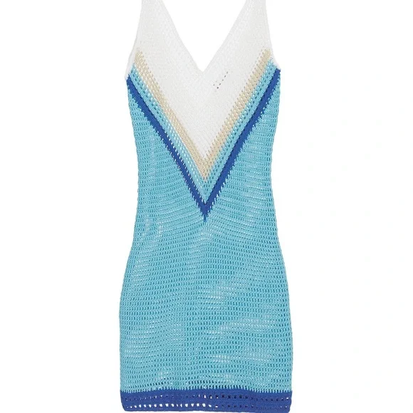 my beachy side crochet dress Petit Fours Hand-Crochet Mini Dress